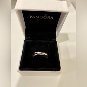 Pandora Swirling Symmetry clear CZ ring